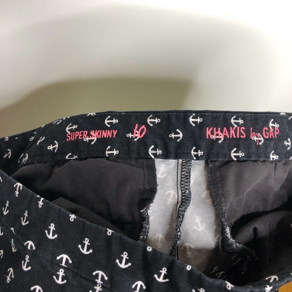 Gap Black and white anchor print super skinny cropped khakis by Gap size 10 - Picture 4 of 4